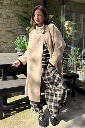 Sonn Funnel Neck Coat Stone